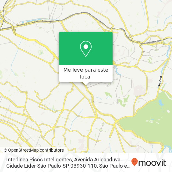 Interlinea Pisos Inteligentes, Avenida Aricanduva Cidade Líder São Paulo-SP 03930-110 mapa