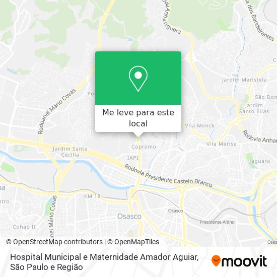 Hospital Municipal e Maternidade Amador Aguiar mapa