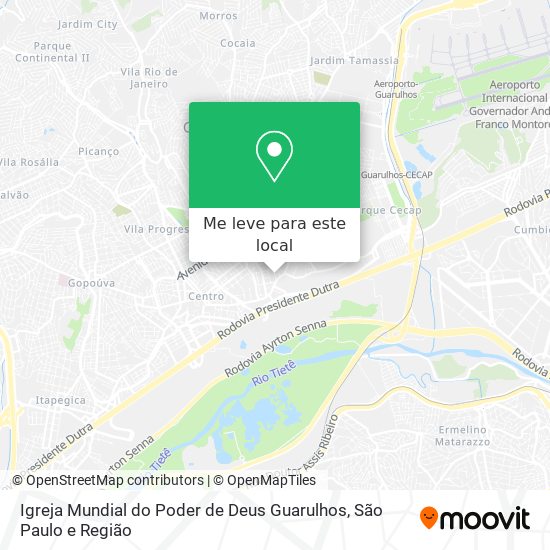 Igreja Mundial do Poder de Deus Guarulhos mapa