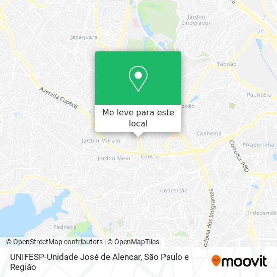 UNIFESP-Unidade José de Alencar mapa