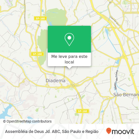 Assembléia de Deus Jd. ABC, Rua Sul América Taboão Diadema-SP 09921-330 mapa