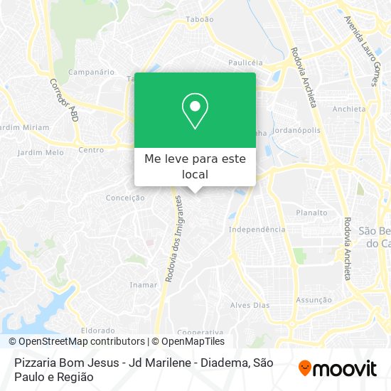 Pizzaria Bom Jesus - Jd Marilene - Diadema mapa