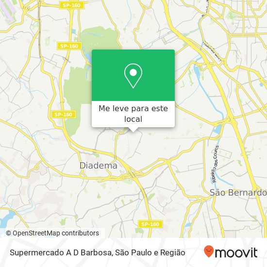 Supermercado A D Barbosa, Rua Noruega, 17 Taboão Diadema-SP 09940-010 mapa