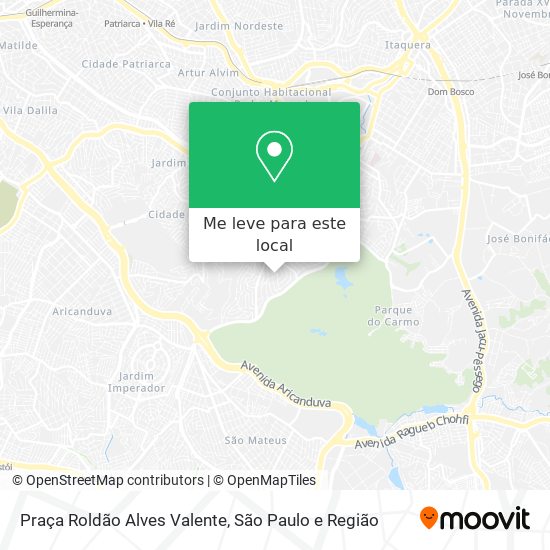 Praça Roldão Alves Valente mapa