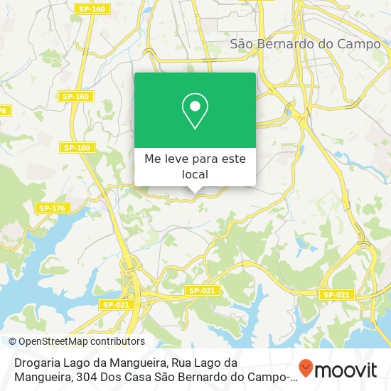 Drogaria Lago da Mangueira, Rua Lago da Mangueira, 304 Dos Casa São Bernardo do Campo-SP 09840-620 mapa