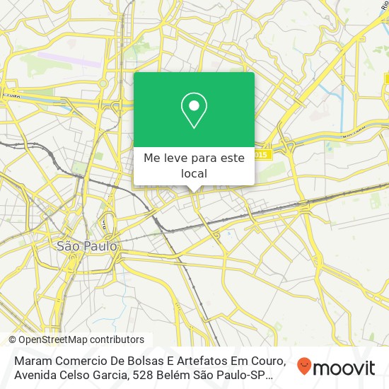 Maram Comercio De Bolsas E Artefatos Em Couro, Avenida Celso Garcia, 528 Belém São Paulo-SP 03014-000 mapa