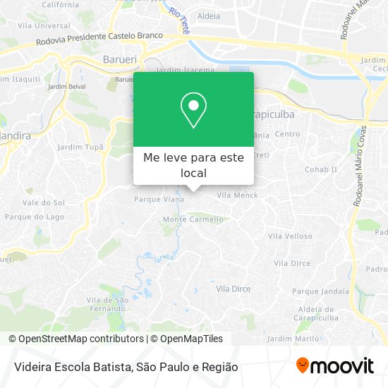 Videira Escola Batista mapa