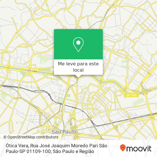 Ótica Vera, Rua José Joaquim Moredo Pari São Paulo-SP 01109-100 mapa