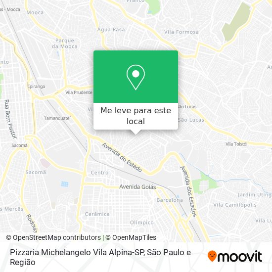 Pizzaria Michelangelo Vila Alpina-SP mapa