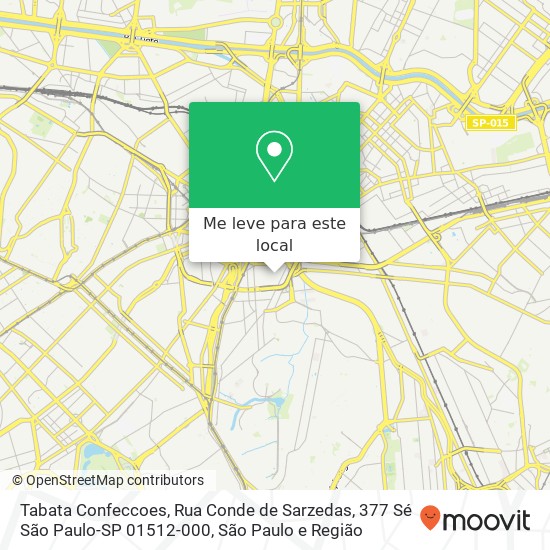 Tabata Confeccoes, Rua Conde de Sarzedas, 377 Sé São Paulo-SP 01512-000 mapa