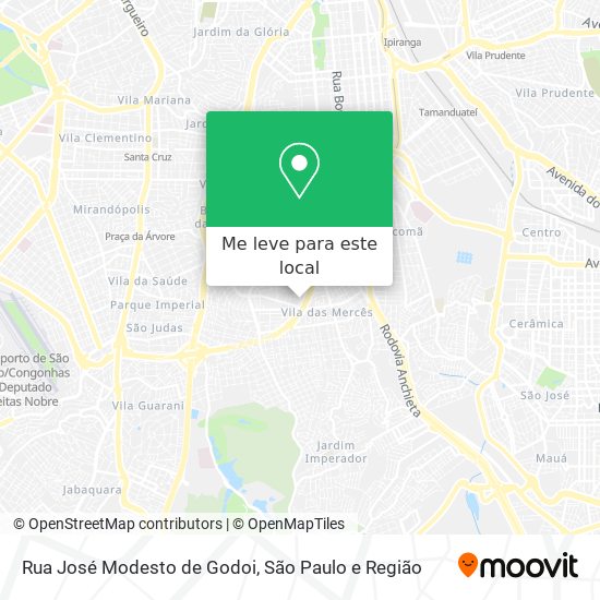 Rua José Modesto de Godoi mapa