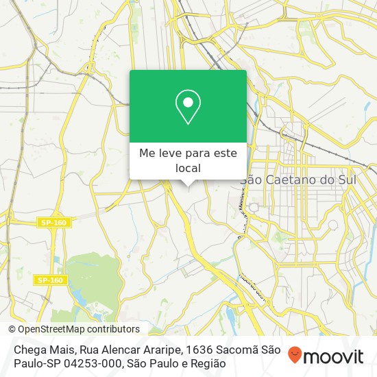 Chega Mais, Rua Alencar Araripe, 1636 Sacomã São Paulo-SP 04253-000 mapa