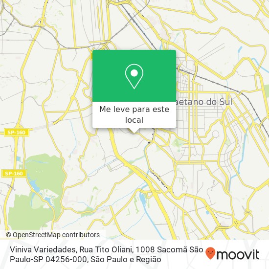 Viniva Variedades, Rua Tito Oliani, 1008 Sacomã São Paulo-SP 04256-000 mapa