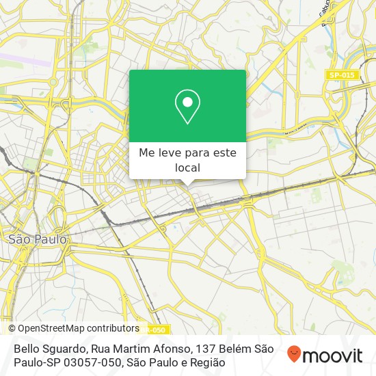 Bello Sguardo, Rua Martim Afonso, 137 Belém São Paulo-SP 03057-050 mapa