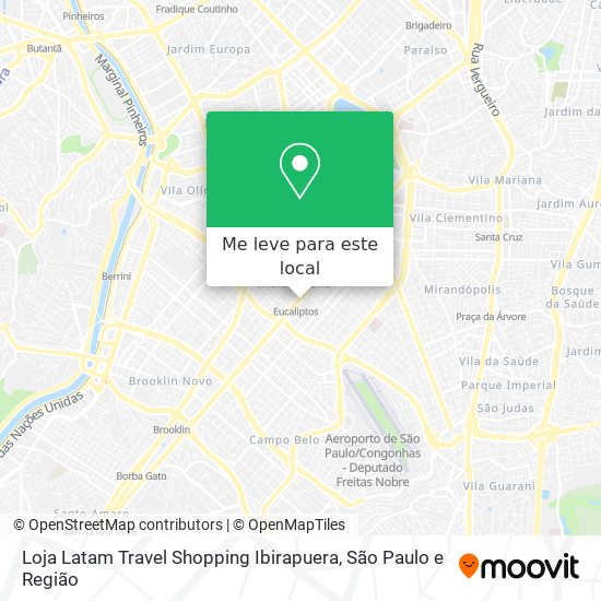 Loja Latam Travel Shopping Ibirapuera mapa