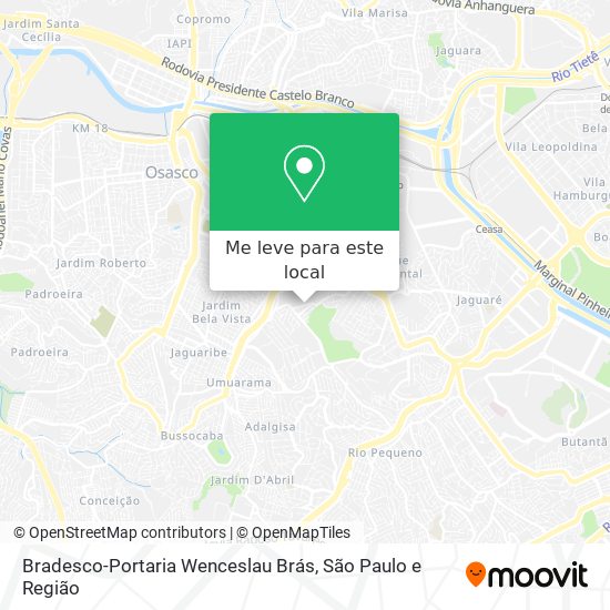 Bradesco-Portaria Wenceslau Brás mapa