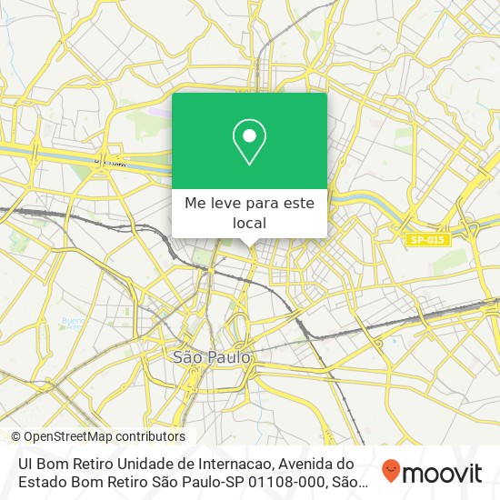 UI Bom Retiro Unidade de Internacao, Avenida do Estado Bom Retiro São Paulo-SP 01108-000 mapa
