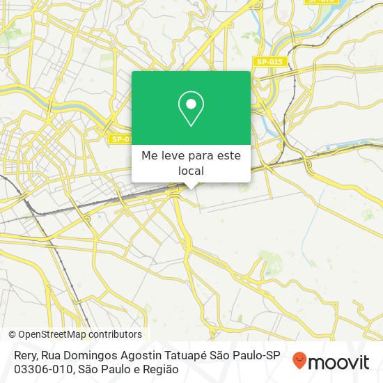 Rery, Rua Domingos Agostin Tatuapé São Paulo-SP 03306-010 mapa