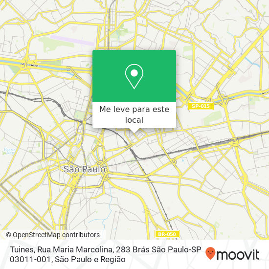 Tuines, Rua Maria Marcolina, 283 Brás São Paulo-SP 03011-001 mapa