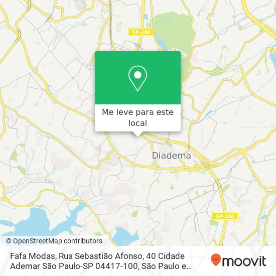 Fafa Modas, Rua Sebastião Afonso, 40 Cidade Ademar São Paulo-SP 04417-100 mapa