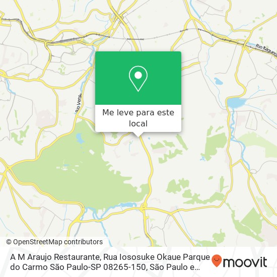 A M Araujo Restaurante, Rua Iososuke Okaue Parque do Carmo São Paulo-SP 08265-150 mapa