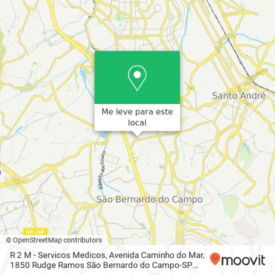 R 2 M - Servicos Medicos, Avenida Caminho do Mar, 1850 Rudge Ramos São Bernardo do Campo-SP 09610-000 mapa