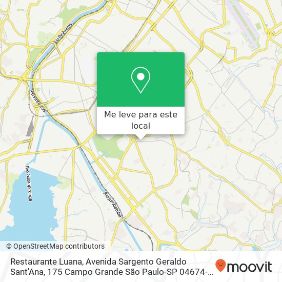Restaurante Luana, Avenida Sargento Geraldo Sant'Ana, 175 Campo Grande São Paulo-SP 04674-225 mapa