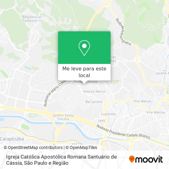 Igreja Católica Apostólica Romana Santuário de Cássia mapa