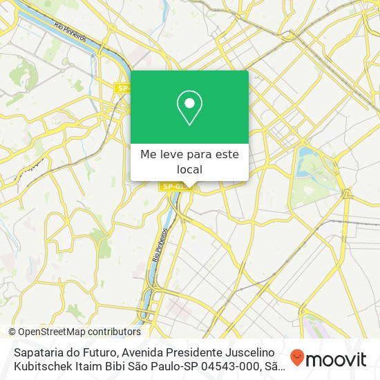 Sapataria do Futuro, Avenida Presidente Juscelino Kubitschek Itaim Bibi São Paulo-SP 04543-000 mapa