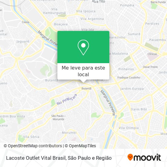 Lacoste Outlet Vital Brasil mapa