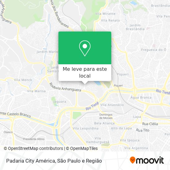 Padaria City América mapa