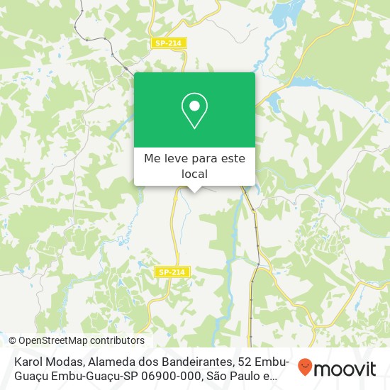 Karol Modas, Alameda dos Bandeirantes, 52 Embu-Guaçu Embu-Guaçu-SP 06900-000 mapa