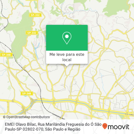 EMEI Olavo Bilac, Rua Marilândia Freguesia do Ó São Paulo-SP 02802-070 mapa