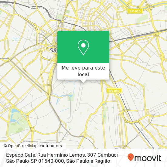 Espaco Cafe, Rua Hermínio Lemos, 307 Cambuci São Paulo-SP 01540-000 mapa