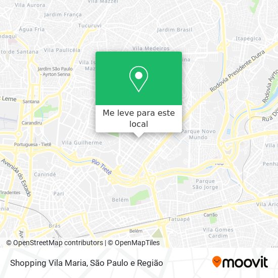 Shopping Vila Maria mapa