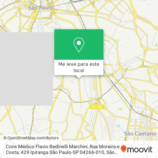 Cons Médico Flavio Bedinelli Marchini, Rua Moreira e Costa, 429 Ipiranga São Paulo-SP 04266-010 mapa