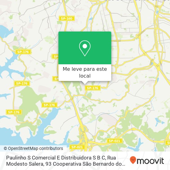 Paulinho S Comercial E Distribuidora S B C, Rua Modesto Salera, 93 Cooperativa São Bernardo do Campo-SP 09850-730 mapa