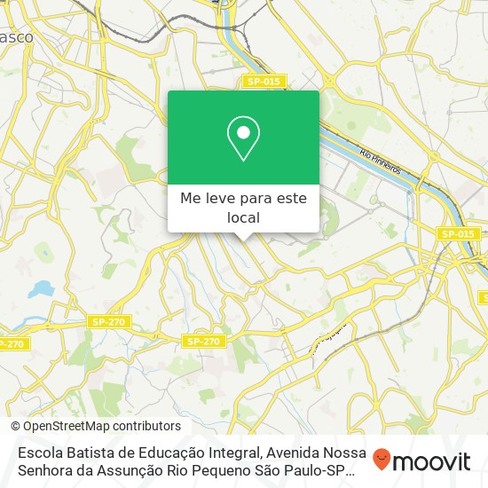 Escola Batista de Educação Integral, Avenida Nossa Senhora da Assunção Rio Pequeno São Paulo-SP 05359-001 mapa