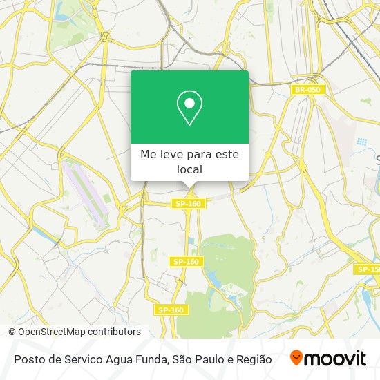 Posto de Servico Agua Funda mapa