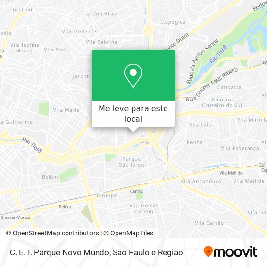 C. E. I. Parque Novo Mundo mapa