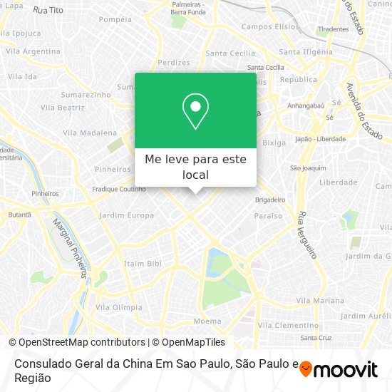 Consulado Geral da China Em Sao Paulo mapa