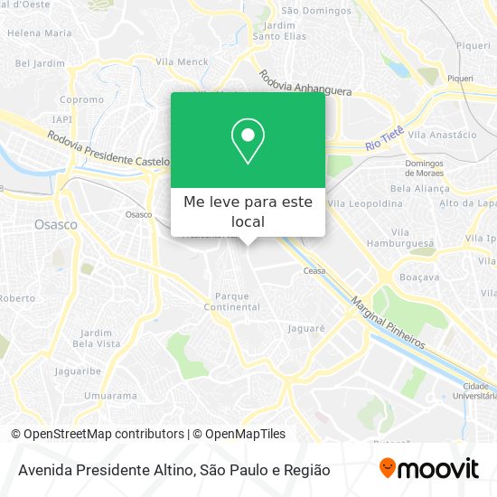 Avenida Presidente Altino mapa