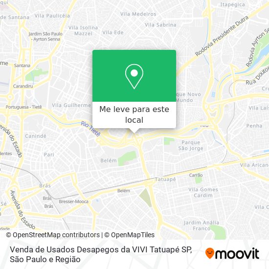 Venda de Usados Desapegos da VIVI Tatuapé SP mapa