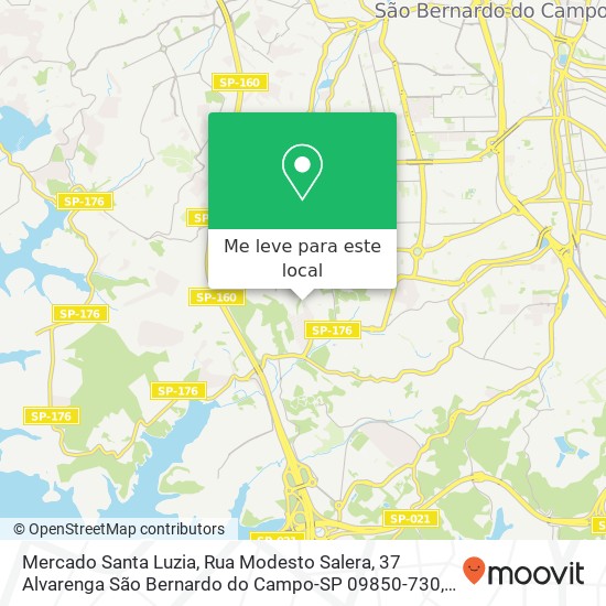 Mercado Santa Luzia, Rua Modesto Salera, 37 Alvarenga São Bernardo do Campo-SP 09850-730 mapa