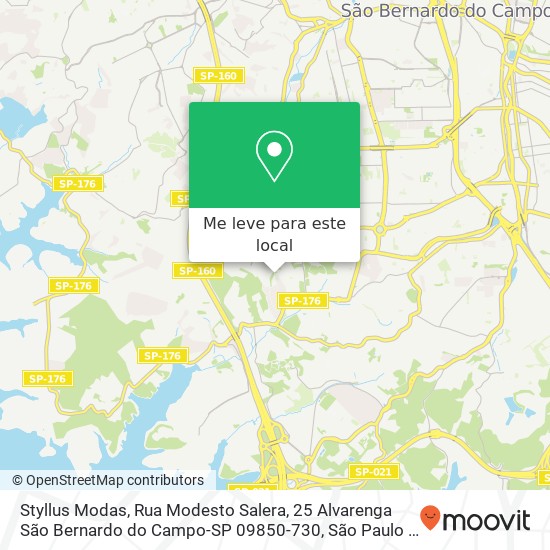 Styllus Modas, Rua Modesto Salera, 25 Alvarenga São Bernardo do Campo-SP 09850-730 mapa