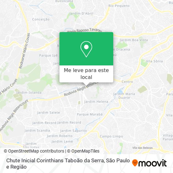 Chute Inicial Corinthians Taboão da Serra mapa