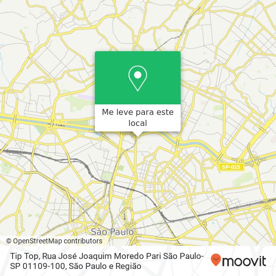 Tip Top, Rua José Joaquim Moredo Pari São Paulo-SP 01109-100 mapa