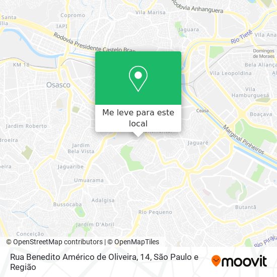 Rua Benedito Américo de Oliveira, 14 mapa