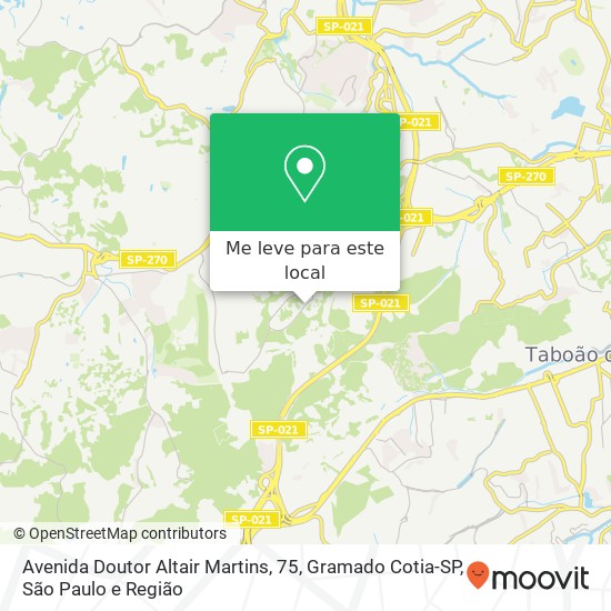 Avenida Doutor Altair Martins, 75, Gramado Cotia-SP mapa