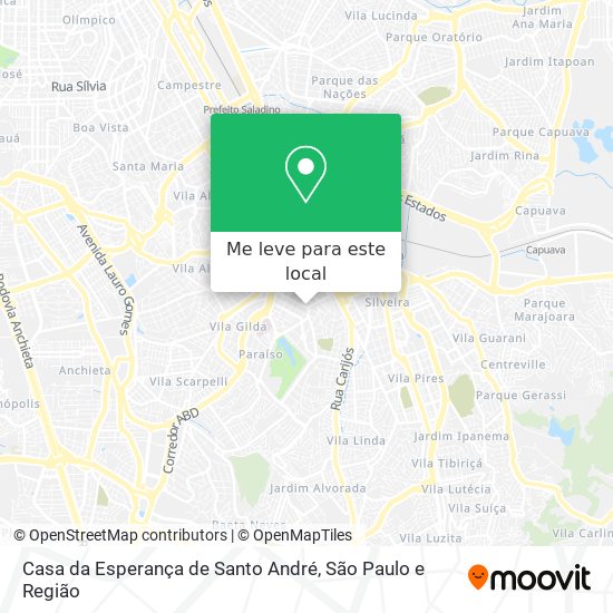 Casa da Esperança de Santo André mapa